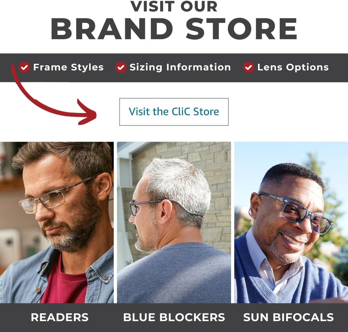 Clic Magnetic Reading Glasses, Computer Readers, Replaceable Lens, Original Long, (M-L, Black, 1.25 Magnification) - Image 4